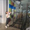 Curve LED screen back support for video filming studio