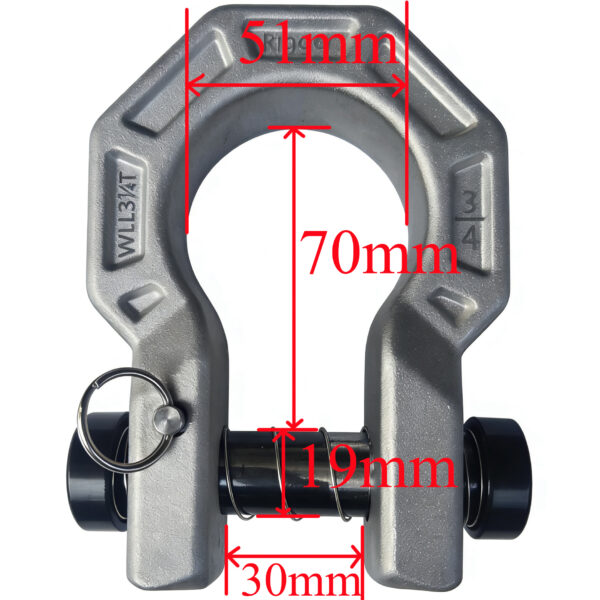 aluminum shackle 3/4 7075T6 alloy